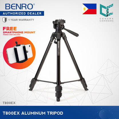Benro T800EX Digital Aluminum Tripod with 3-Way Pan Tilt Head