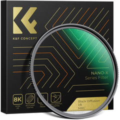 K&F Concept 37mm to 82mm Black Mist 1/8 Filter Waterproof and Scratch-Resistant Green Coated Nano-X