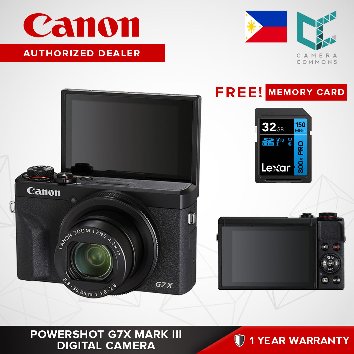 Canon PowerShot G7 X Mark III Digital Camera Black Silver Point and Shoot G7X