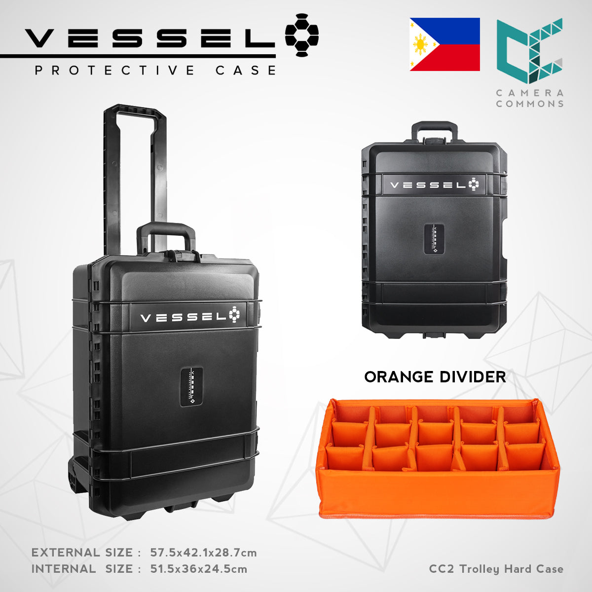 VESSEL CC2 CC2T Trolley Hard Case for Photography Equipment Gear Case Large Size