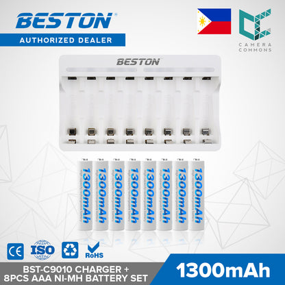 Beston SET C9010 Charger + AA AAA Nimh Battery 1200mah 1300mah 3000mah