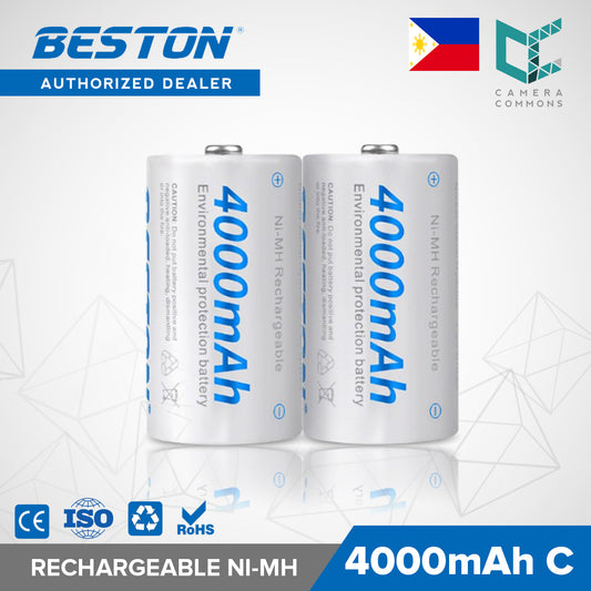 Beston Pack of 2pcs C size 4000mAh Rechargeable Battery