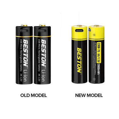 Beston 2800mwh 1850mah AA Rechargeable Li-ion Battery with Micro USB Input 2AM-75