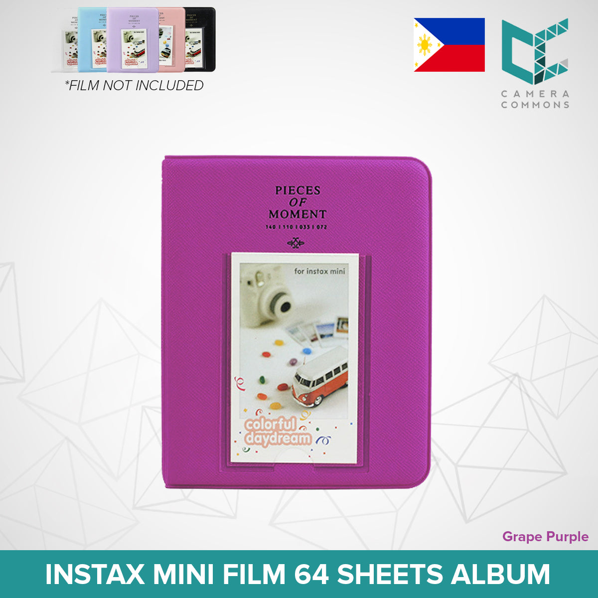 Photo Album Pieces of Moment/Memories 64 Pockets Slots Plain Color for Fujifilm Instax Mini Film