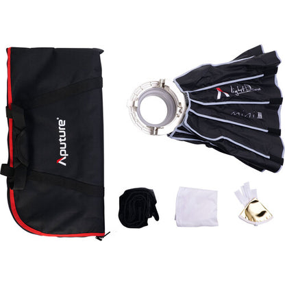 Aputure Light Dome Mini III (22.8") Hexadecagon Shape 40 Degrees Grid Reflective Silver Interior Studio Lighting