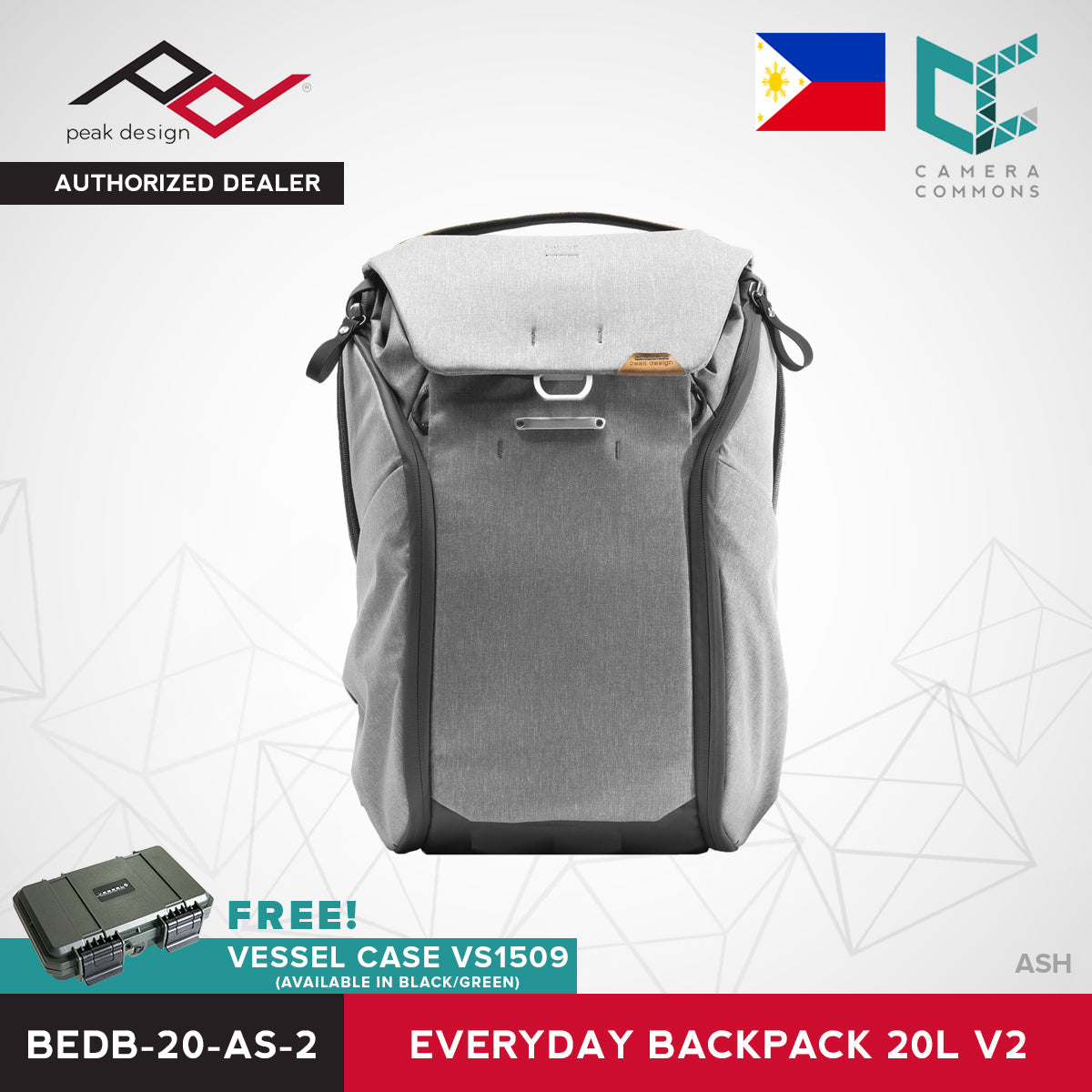 Peak Design Everyday Backpack v2 20L Ash Black Charcoal Midnight Version 2