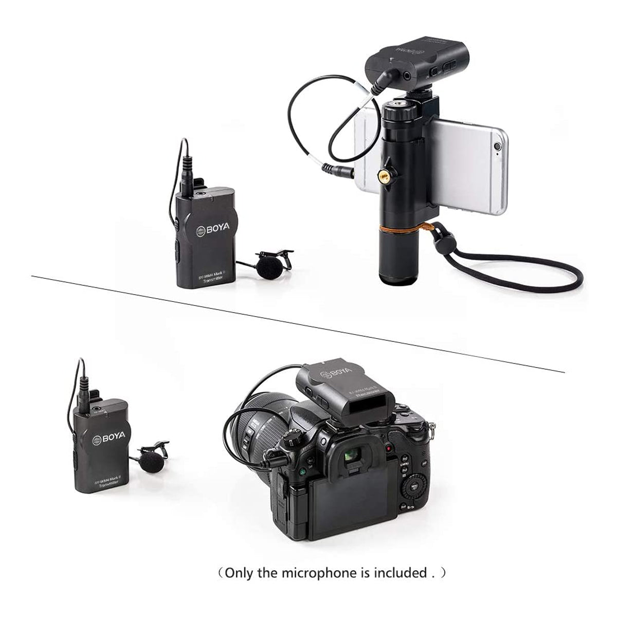 BOYA BY-WM4 Mark II Wireless Microphone System(Transmitter + Receiver) with Hard Case Compatible with DSLR Camera Camcorder Smartphone PC Tablet Sound Audio Recording Interview