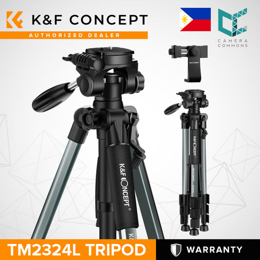 K&F Concept TM2324L 56inch Compact Tripod with Pan Ball Head Gray 56 Professional Travel Tripod for DSLR Camera Camcorder Mirrorless KF09.048V1