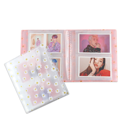Photo Album 64 Pockets Slots Clear Transparent Daisy Plastic for Fujifilm Instax Mini Films