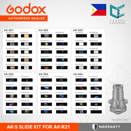 Godox AK-R21 Projection Attachment AK-S Full Slide Set AK-R25 Square Adapter for Flash Round Heads Create Different Lighting Effects