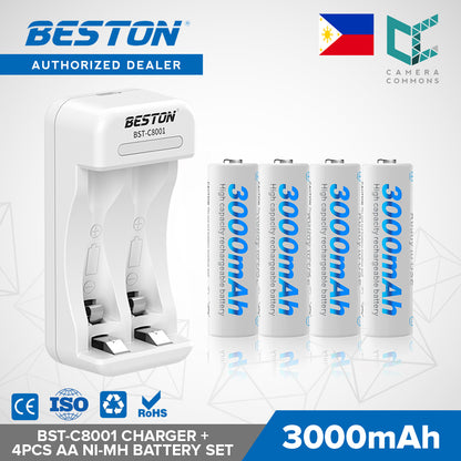 Beston SET C8001 Charger + AA AAA Nimh Battery 1200mah 1300mah 3000mah