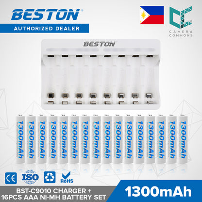 Beston SET C9010 Charger + AA AAA Nimh Battery 1200mah 1300mah 3000mah