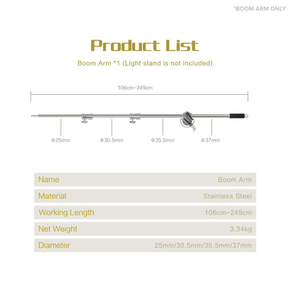 CLEARANCE Studiomate SM53 Heavy Duty Stainless Cross Arm Boom 8KG Capacity
