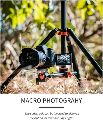 K&F Concept T254A8 + BH-28L (SA254T1) 4 Section Tripod Lightweight Monopod with Transverse Center Column
