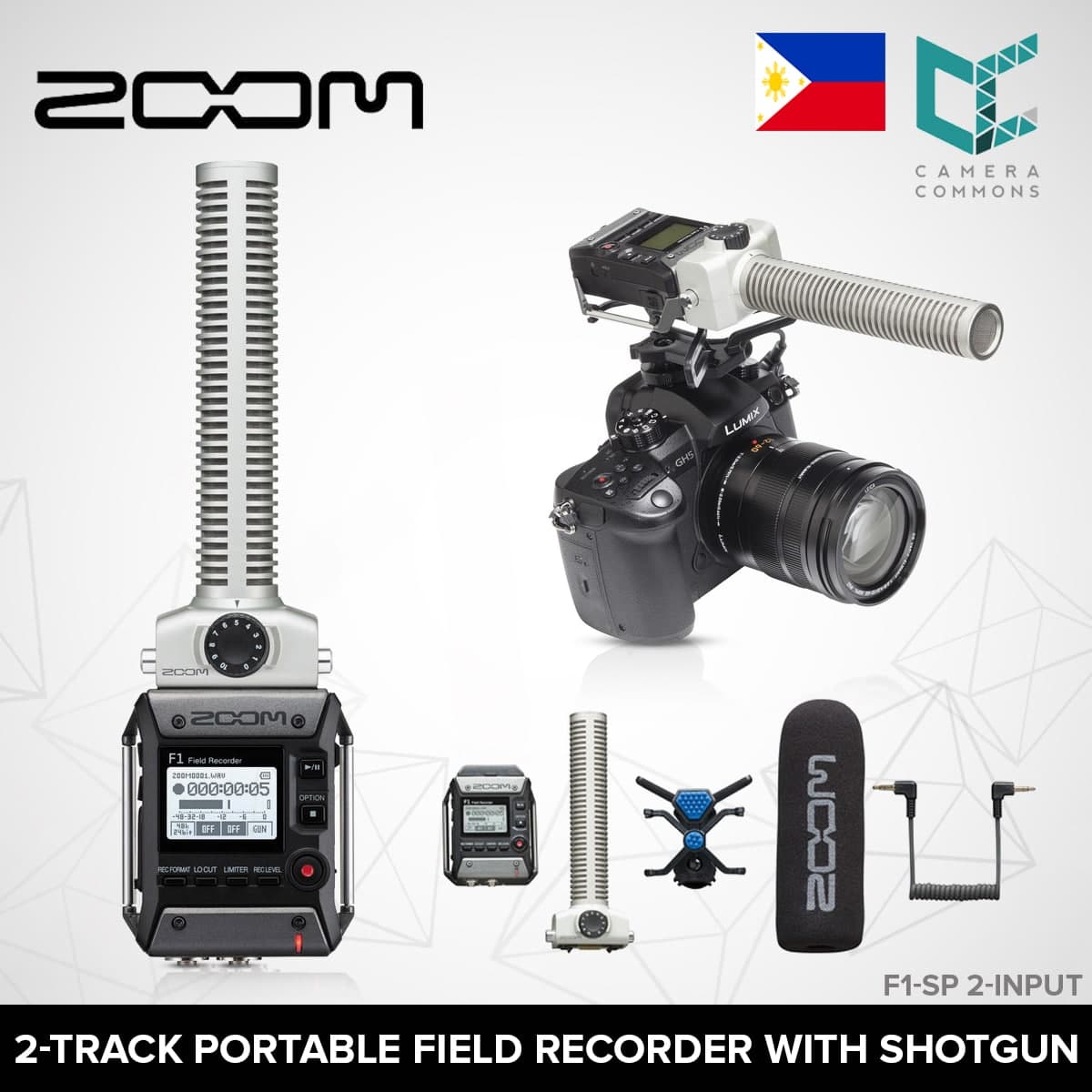 Zoom F1-SP 2-Input / 2-Track Portable Field Recorder with Shotgun Microphone