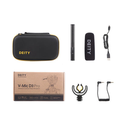 Deity Microphones V-Mic D3 Pro Super-Cardioid Directional Shotgun Microphone with Rycote Shockmount for DSLRs, Camcorders, Smartphones, Tablets, Handy Recorders, Laptop and Bodypack Transmitters