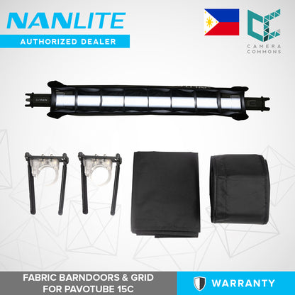 Nanlite Fabric Barndoors and Grid for Pavotube 15C LED Tubes BD-PT15C+EC