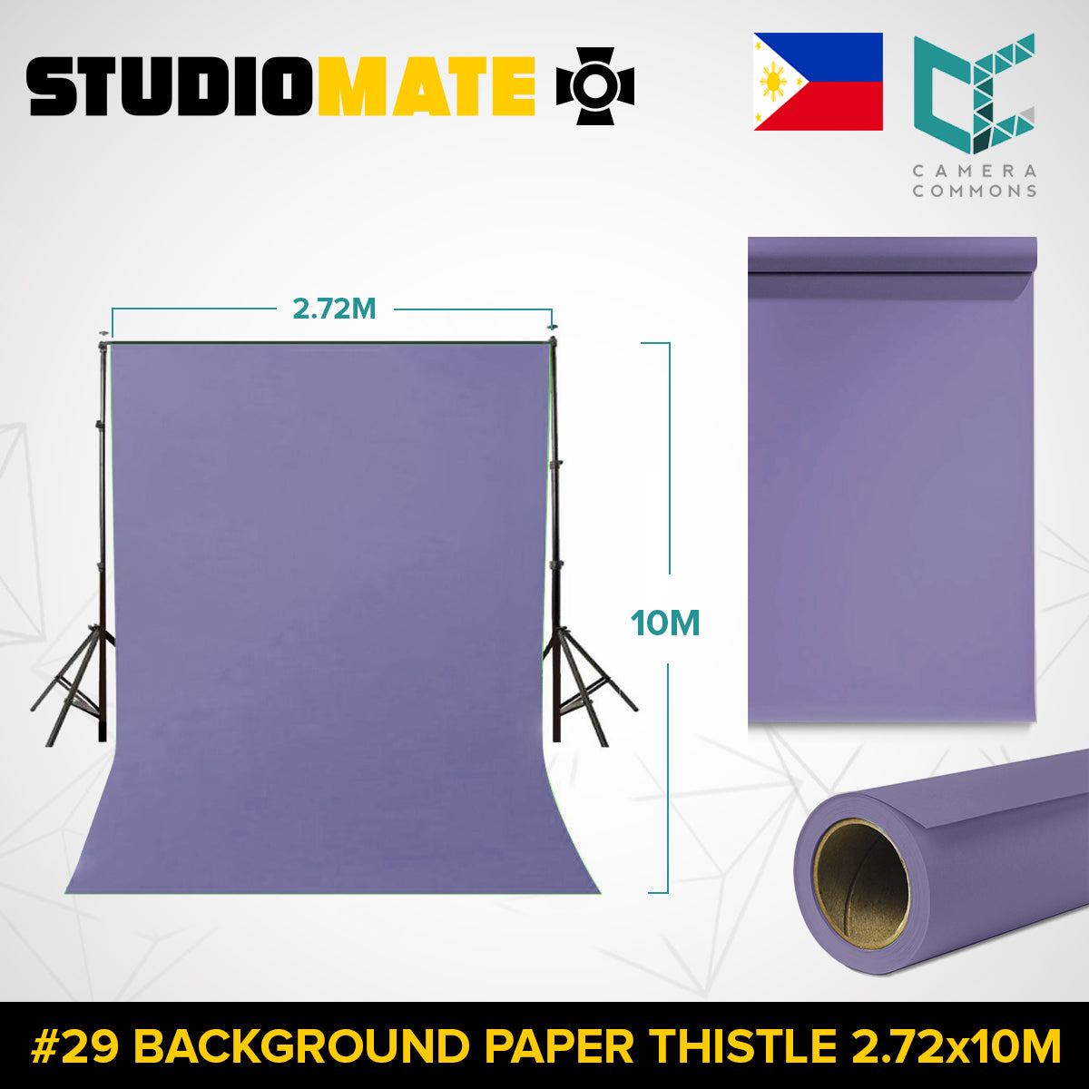 Studiomate Seamless Photography Videography Backdrop Background Paper 2.72x10m / 8.92x32 ft Studio Equipment