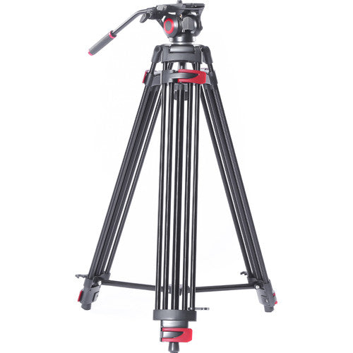 Miliboo MTT602A Professional Aluminum Video Tripod with 65mm Fluid Head and Mid-Level Spreader
