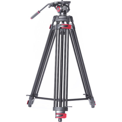 Miliboo MTT602A Professional Aluminum Video Tripod with 65mm Fluid Head and Mid-Level Spreader