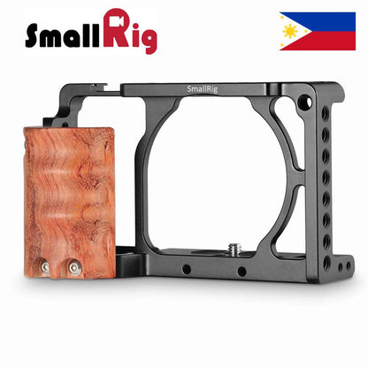 SmallRig Camera Cage with Wooden Handgrip for Sony A6000 A6300 2082