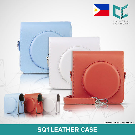 Leather Case Protection Shoulder Strap Plain Colors for Fujifilm Instax SQUARE SQ1 Camera
