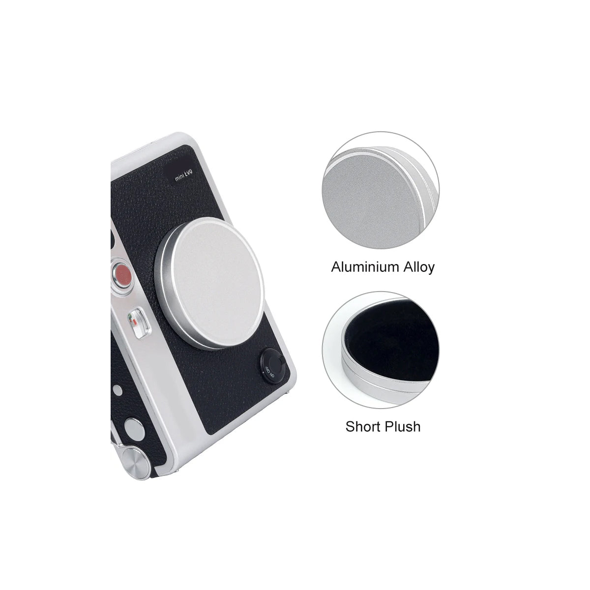Lens Cap Protective Cover Silver for Fujifilm Instax Mini Evo Hybrid Camera Instant Accessories