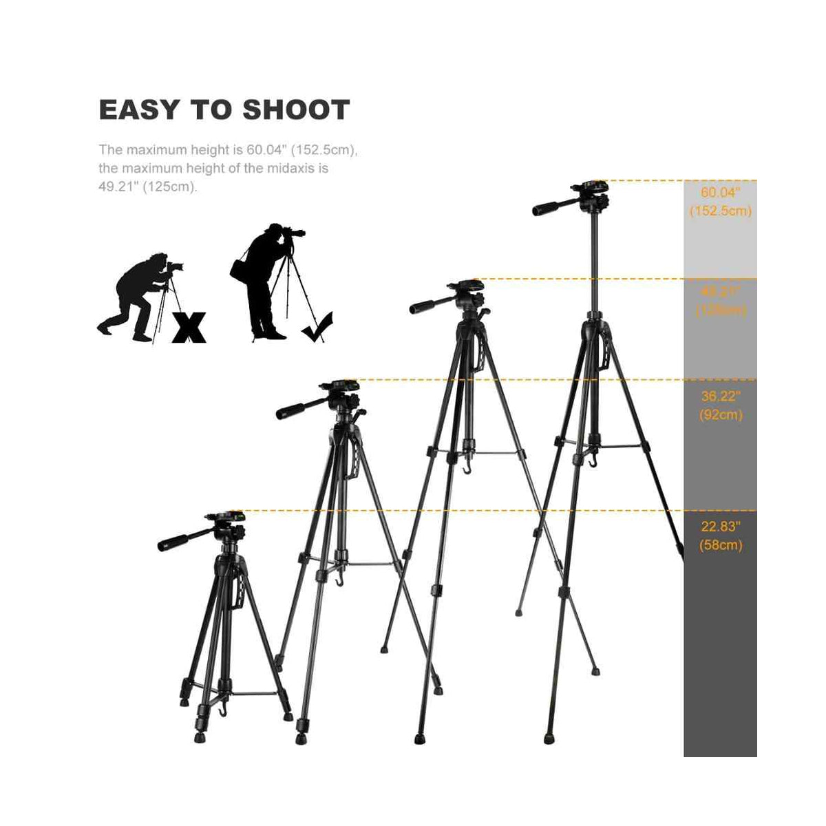 K&F Concept TL2023 Lightweight DSLR Mirrorless Camcorder Camera Aluminum Travel Professional Tripod - KF09.049
