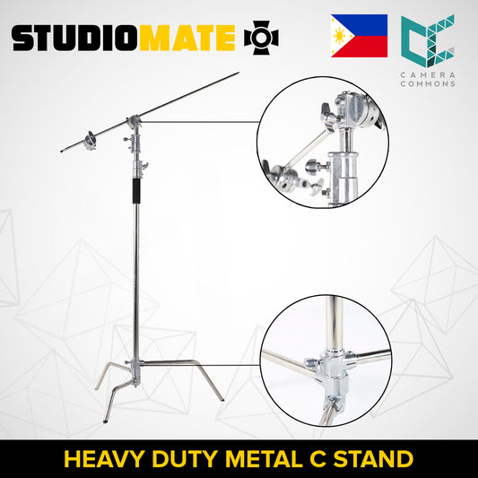 3.2M / 10.5ft Heavy Duty Studio Centry C Stand Detachable Light C-stand with Holding Arm and Line Resizer for Flash Strobe Flag Reflector