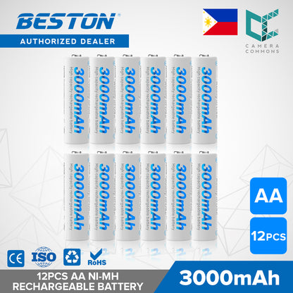 Beston 3000mAh Rechargeable Battery NiMH AA 1.2V High Capacity 1pc 2pcs 4pcs 8pcs 12pcs
