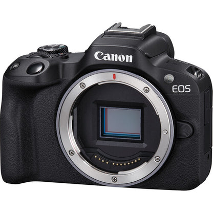 Canon EOS R50 Mirrorless Camera with 18-45mm Lens Black White APS-C 4K 30p DIGIC X Vertical Movie Mode