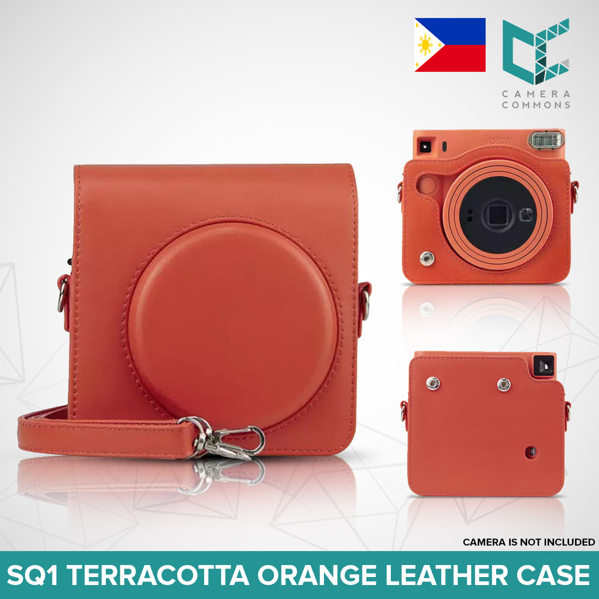 Leather Case Protection Shoulder Strap Plain Colors for Fujifilm Instax SQUARE SQ1 Camera
