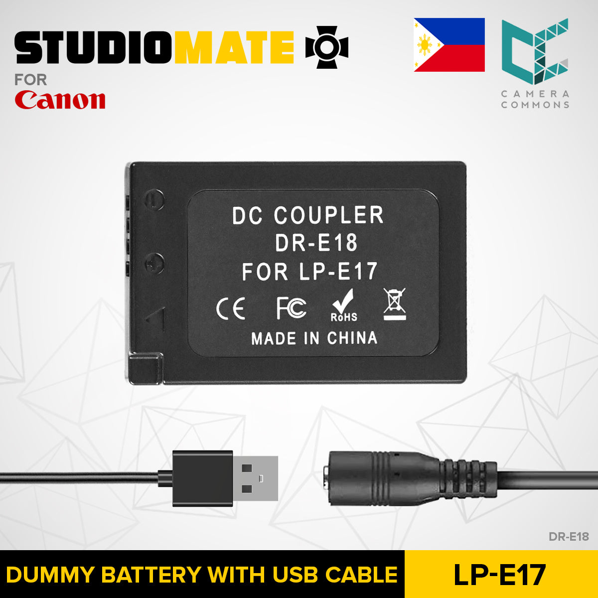 CLEARANCE Studiomate DC COUPLER DR-E18 FOR LPE17 Dummy Battery USB Camera Accessories
