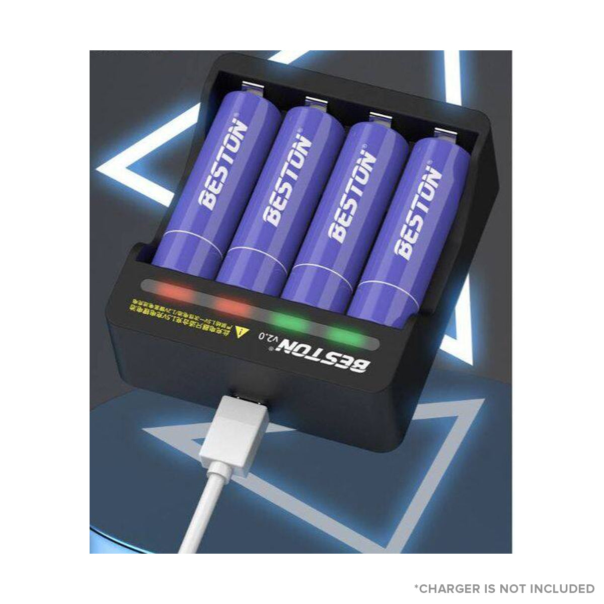 Beston 4pcs AA 1.5V 2800mWh 2AN-75 Li-ion Rechargeable Batteries