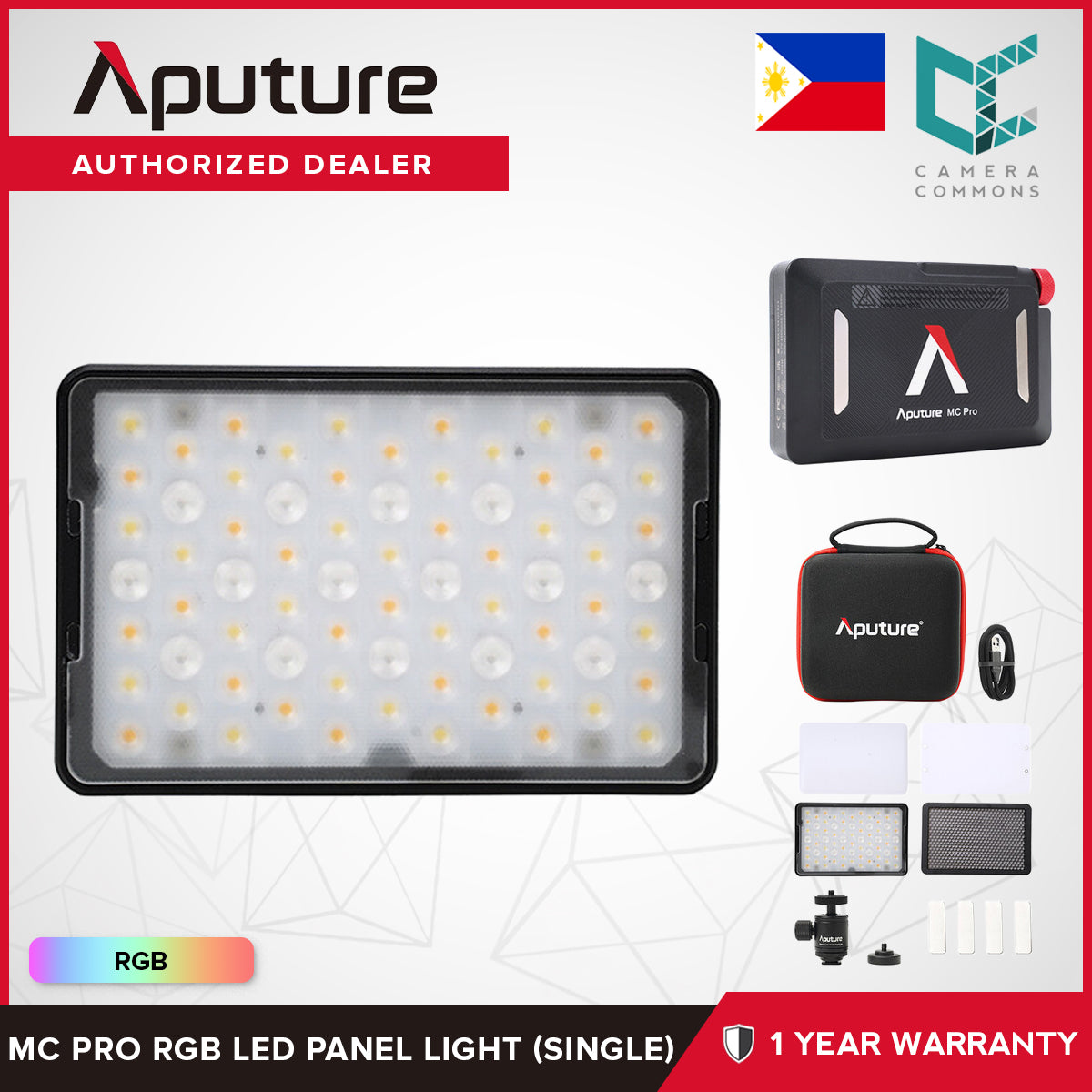 CLEARANCE Aputure MC Pro RGB LED Panel Light for Film Broadcast Video Production Studio Lighting