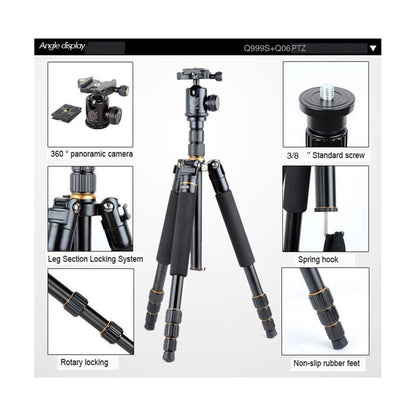 QZSD Q999 Aluminum Alloy Portable Traveling Tripod with Ball Head for Digital Camera and Camcorder