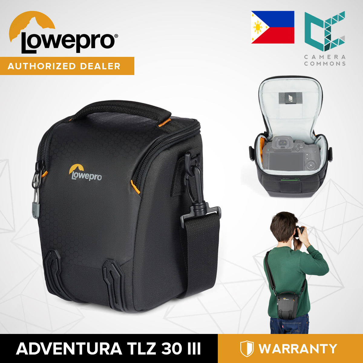 Lowepro Adventura TLZ30 III Top Loading Shoulder Bag (Black) for Mirrorless Cameras Photography