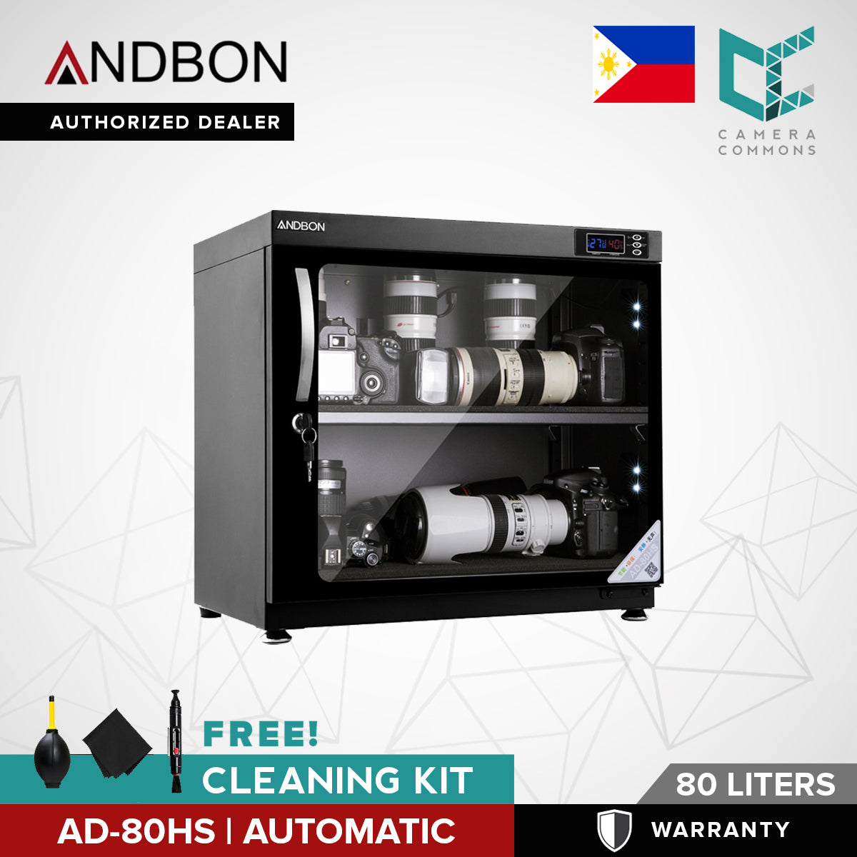 Andbon AD-80HS 80L Digital Automatic Dry Cabinet AD80HS