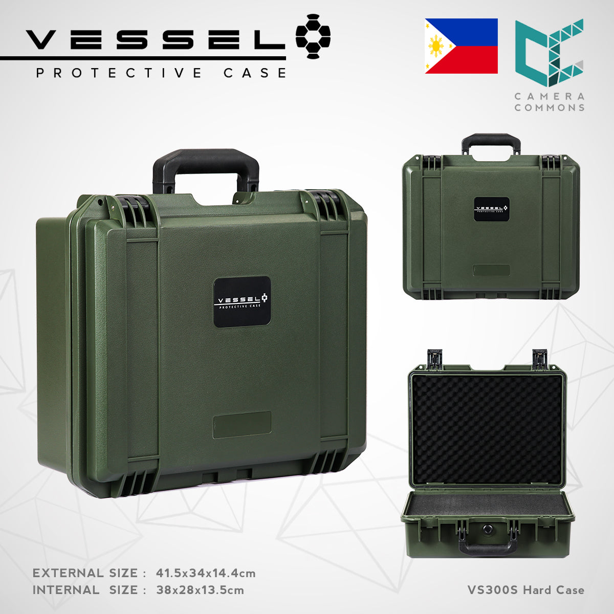 VESSEL VS300S Portable Protective Hard Case for Photography, Equipment, Instruments, Watches and other devices VS3828