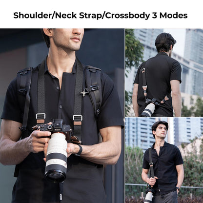 K&F Concept KF13.115V1 32mm Camera Neck Strap with Quick Release Adjustable Shoulder Sling for Photographers