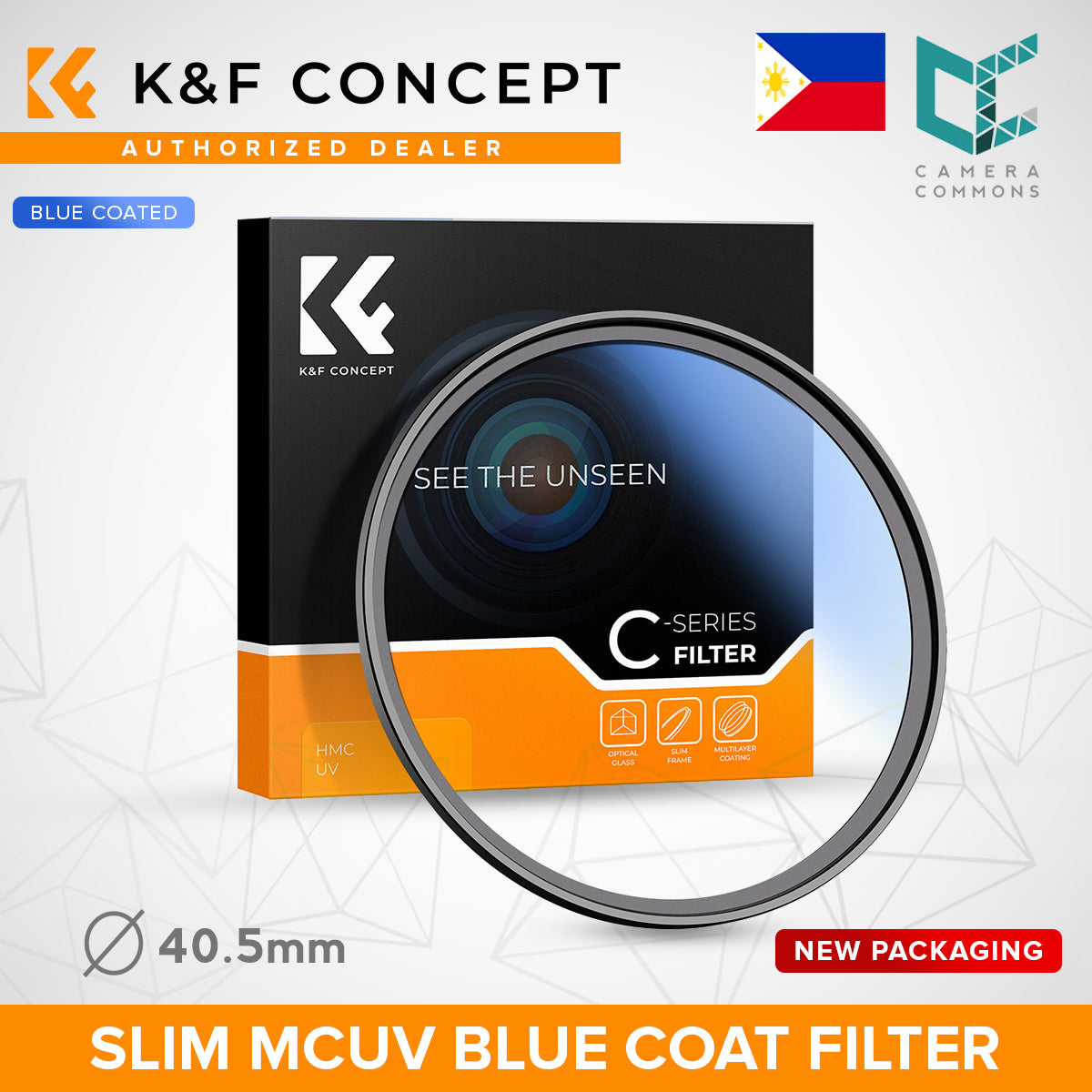 CLEARANCE KF FILTER UV FILTER, SLIM BLUE MULTICOATED 62MM
