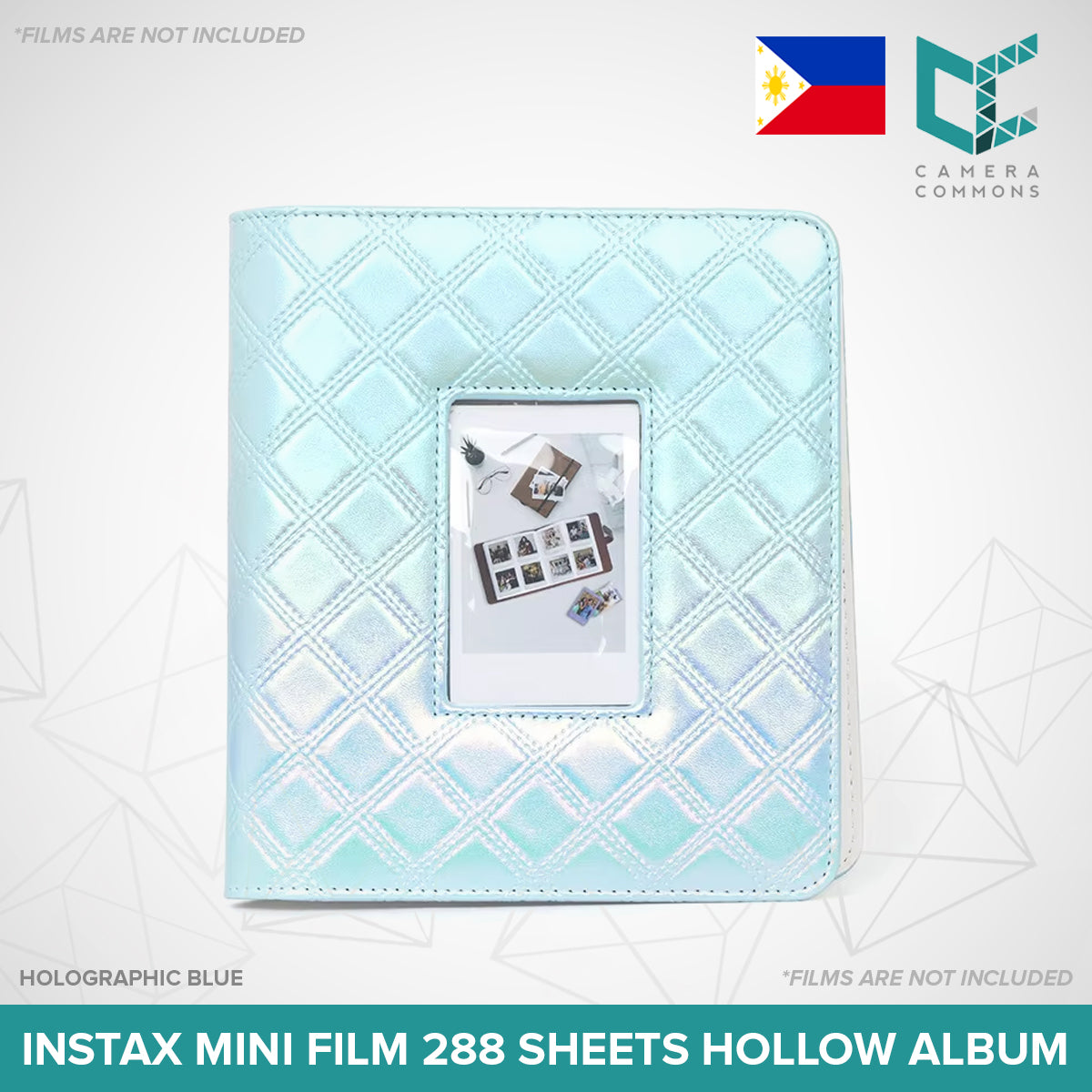 CLEARANCE Caiul 288 Sheets Mini Photo Album Hollow Iridescent Silver Pink