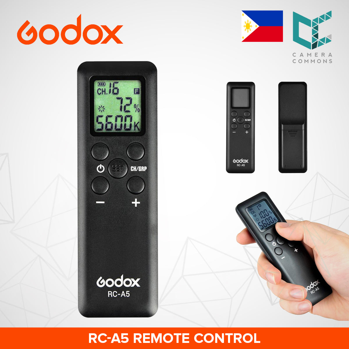 Godox RC-A5 Remote Control for Studio Lights VL150 VL300 SL-60W SL150W SL150II UL150 SL-200W SL-200II LEDP260 REMOTE CONTROL ONLY RCA5
