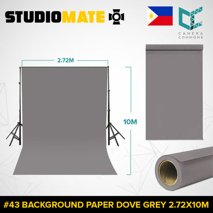 Studiomate Seamless Photography Videography Backdrop Background Paper 2.72x10m / 8.92x32 ft Studio Equipment