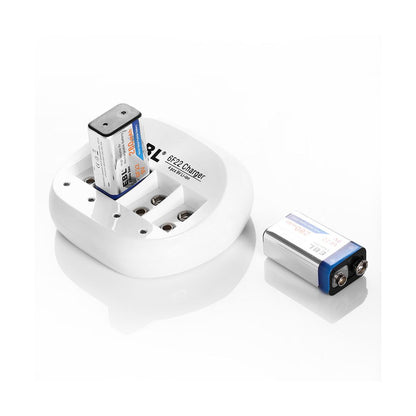 EBL 4 Bay Lithium Battery Charger for 9V Li-On Rechargeable Batteries LiOn 9 volts Camera Commons PH