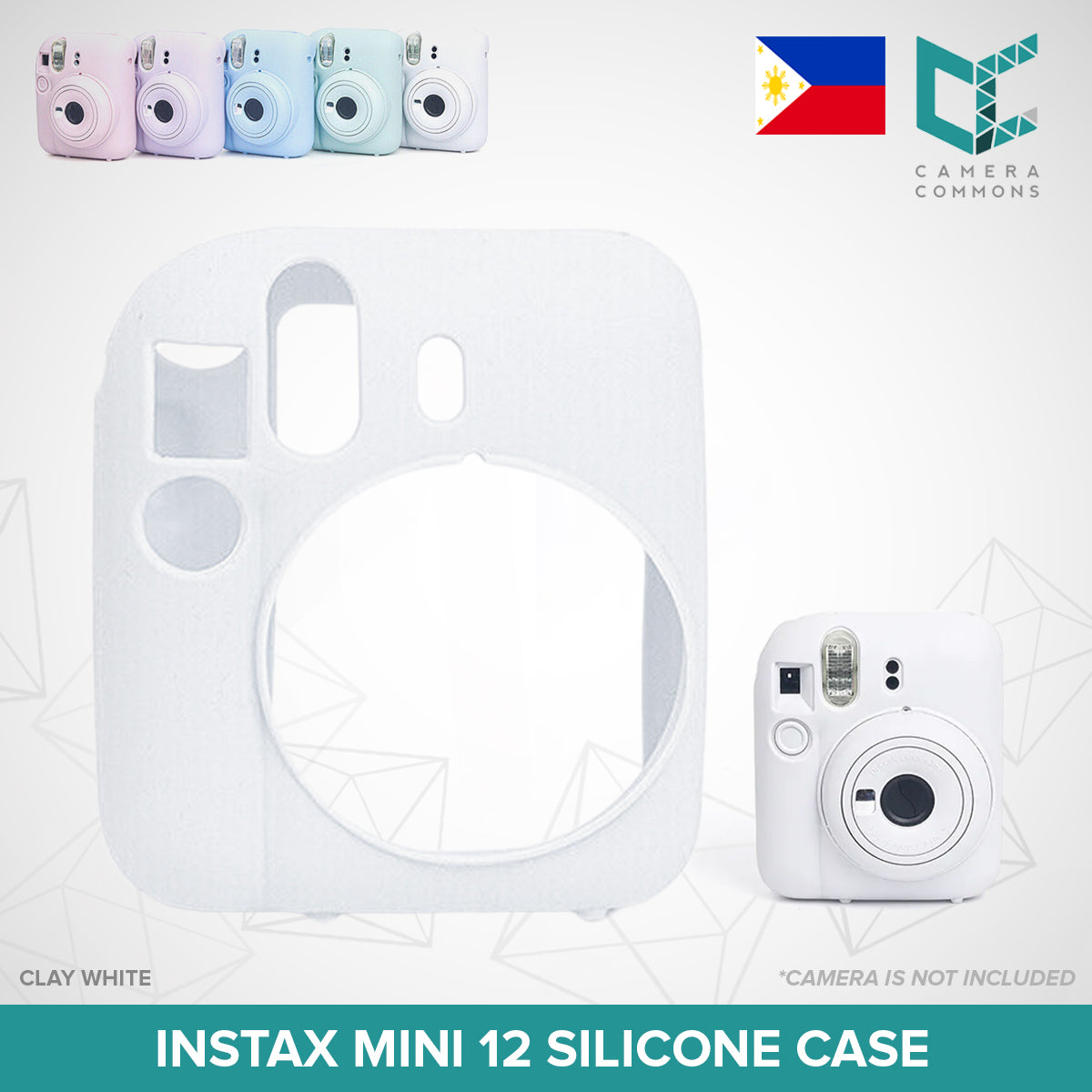 Silicon Silicone Case Plain Colors for Fujifilm Instax Mini 11 Mini 12 Instant Camera | Case Only