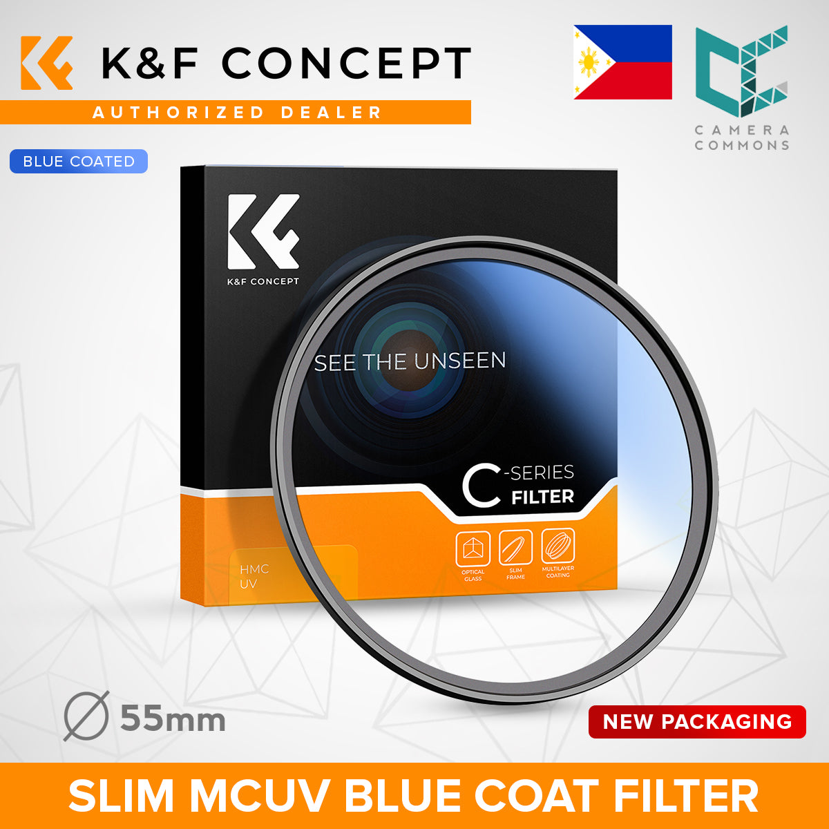 CLEARANCE KF FILTER UV FILTER, SLIM BLUE MULTICOATED 62MM