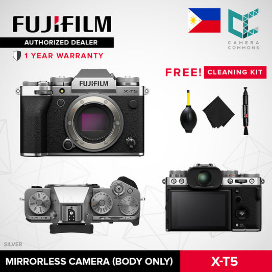 FUJIFILM X-T5 Mirrorless Camera Body 40MP APS-C 7-Stop IBIS Tilting Touchscreen LCD Black Silver