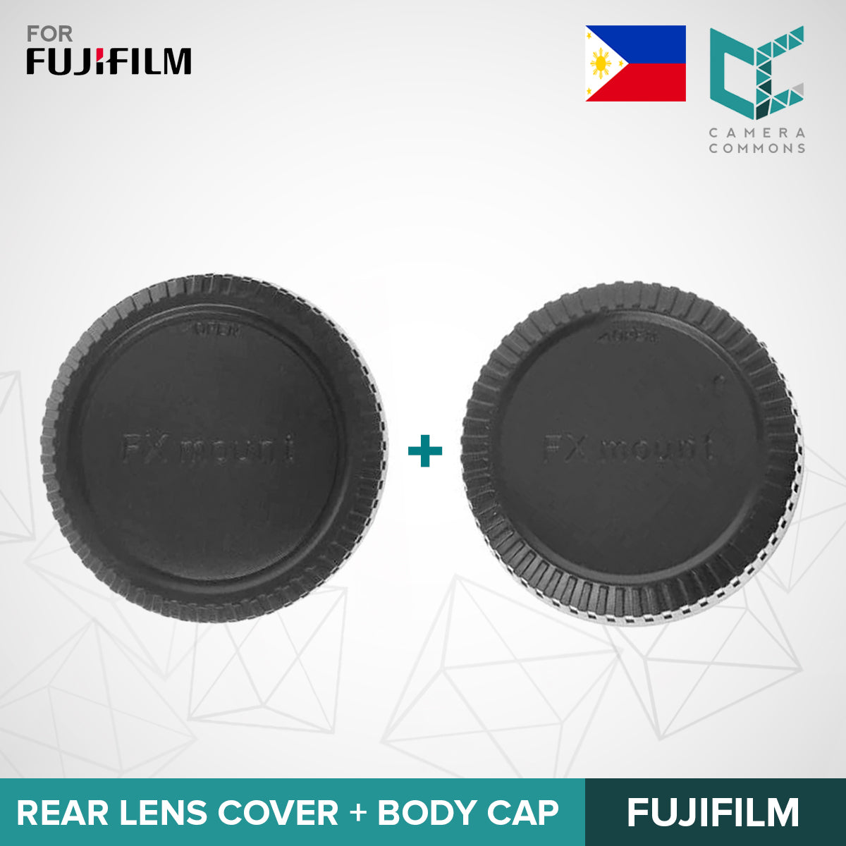 Fujifilm Rear Lens Cover + Front Body Cap for Fujifilm Fuji X Mount Mirrorless Camera Replacement Cover