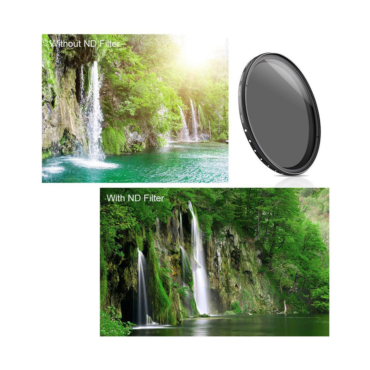 K&F Concept ND2-400 72mm Neutral Density Fader Variable ND Filter Adjustable ND2 ND4 ND8 ND16 ND32 to ND400
